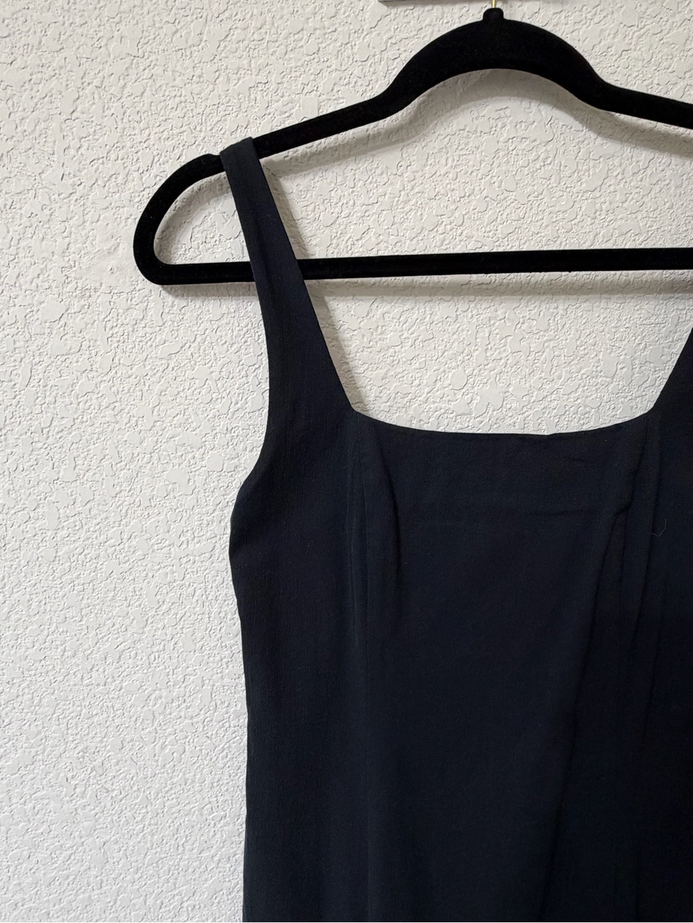 Abercrombie & Fitch Black Square-Neck Midi Slip Dress